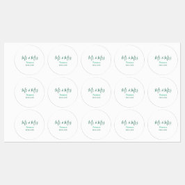 Mr & Mrs last name married year wedding engagement Klistermärke