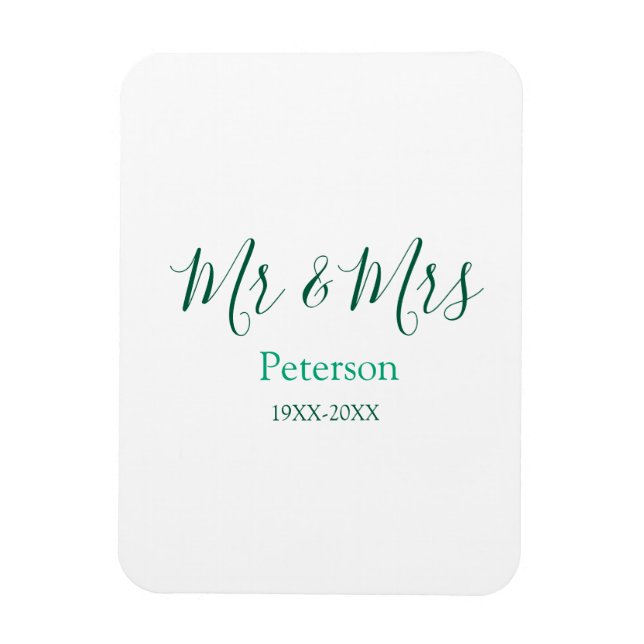 Mr & Mrs last name married year wedding engagement Magnet (Vertikal)