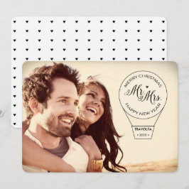 Mr. & Mrs Luftballong Ride Par Helgdag Julkort