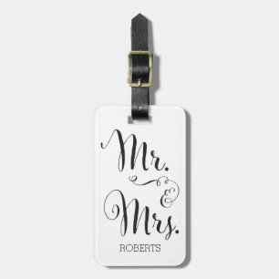 Mr & Mrs Luggage Tag Bagagebricka