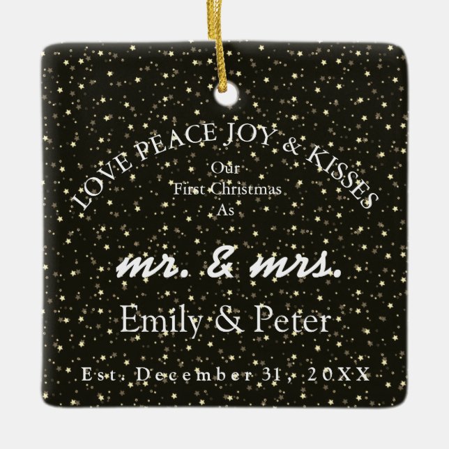 Mr & Mrs Married-jul Julgransprydnad Keramik (Framsida)