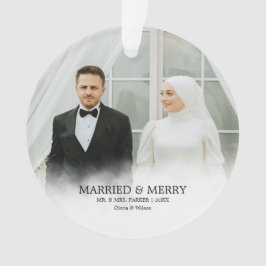 Mr. & Mrs. | Married & Merry First Christmas Photo
