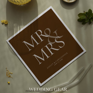MR&MRS: Minimal typografisk brunt skal Pappersservett