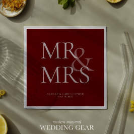 MR&MRS. Minimal typografisk rödkupp Pappersservett