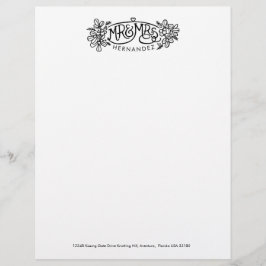 Mr. & Mrs. mistletoe teckning nya par letterhead