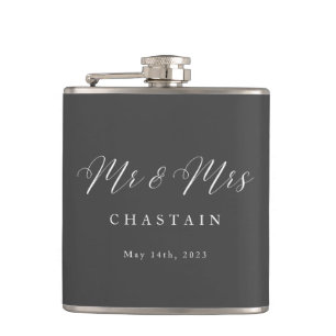 Mr & Mrs Modern Minimalist Script lite Bröllop Fickplunta