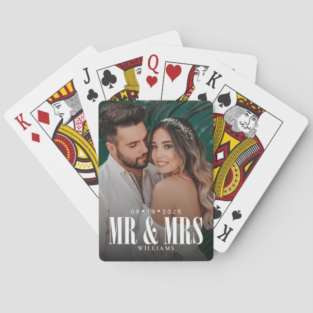 Mr & Mrs Newlyweds Photo Casinokort (Baksidan)