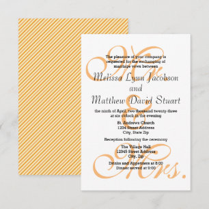 Mr. & Mrs Peach - 3 x 5 Bröllop & Reception Inbjud Inbjudningar