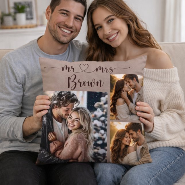 Mr & Mrs Personalized Photo Throw Pillow Kudde (Skapare uppladdad)