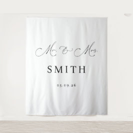 Mr & Mrs Personalized Wedding Backdrop Banner