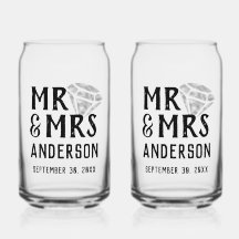 Mr & Mrs Personlig Beer Glass kan sätta