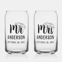 Mr & Mrs Personlig Beer Glass kan sätta