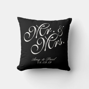 Mr&Mrs.Personlig Black Kudde
