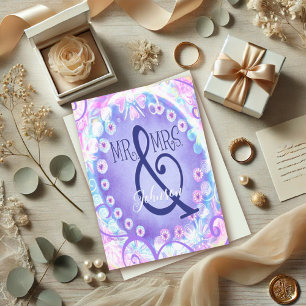 Mr. & Mrs Personlig Namn Inspiritivity Elegant Kort