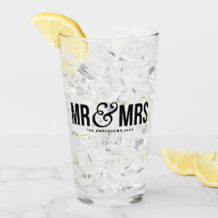 Mr & Mrs Personlig Wedding Favor Glaskopp