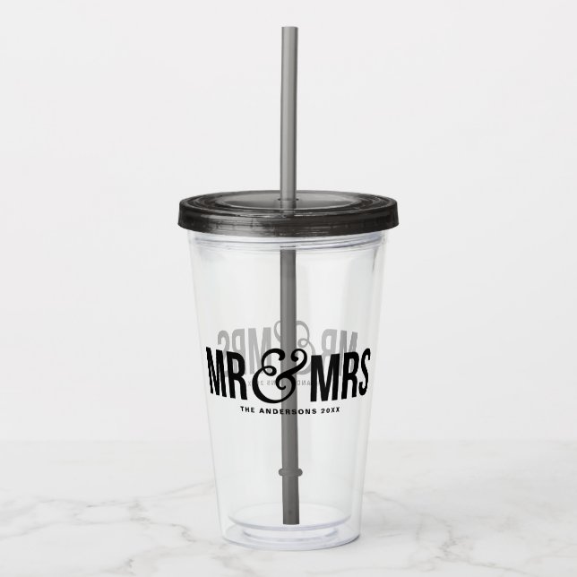 Mr & Mrs Personlig Wedding Favor Take Away Mugg (Framsida)