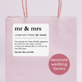 Mr & Mrs Personlig Wedding Favors Modern Gift Klistermärken