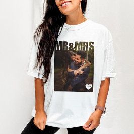 Mr & Mrs Photo Block T Shirt