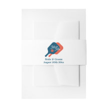 Mr & Mrs. pickleball bröllopsinbjudan Blockband