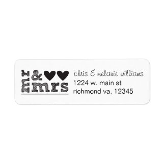 Mr & Mrs returetiketters Returadress Etikett