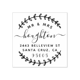 Mr & Mrs Rustic WAN & Script Returadress Stämpel