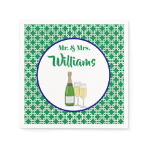 Mr & Mrs. Script Geometric Champagne Flutes