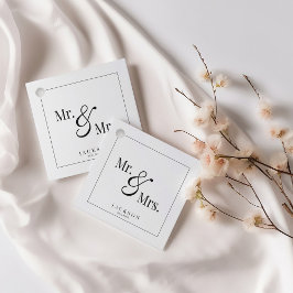 Mr & Mrs Scripty Black & White Gåvor Etiketter