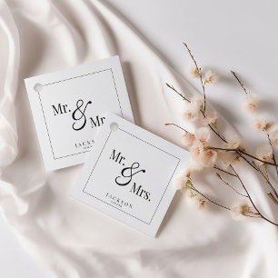 Mr & Mrs Scripty Black & White Gåvor Etiketter