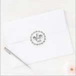 Mr. & Mrs. Sticker Runt Klistermärke<br><div class="desc">This round shape sticker is shown with a custom name Mr. & Mrs. print,  personalize and change the name and year to yours with this template.</div>