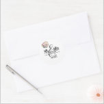 Mr. & Mrs. Sticker Runt Klistermärke<br><div class="desc">This round shape sticker is shown with a custom name Mr. & Mrs. print,  personalize and change the name and year to yours with this template.</div>