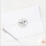 Mr. & Mrs. Sticker Runt Klistermärke<br><div class="desc">This round shape sticker is shown with a custom name Mr. & Mrs. print,  personalize and change the name and year to yours with this template.</div>