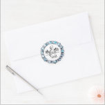 Mr. & Mrs. Sticker Runt Klistermärke<br><div class="desc">This round shape sticker is shown with a custom name Mr. & Mrs. print,  personalize and change the name and year to yours with this template.</div>