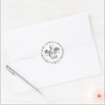 Mr. & Mrs. Sticker Runt Klistermärke<br><div class="desc">This round shape sticker is shown with a custom name Mr. & Mrs. print,  personalize and change the name and year to yours with this template.</div>