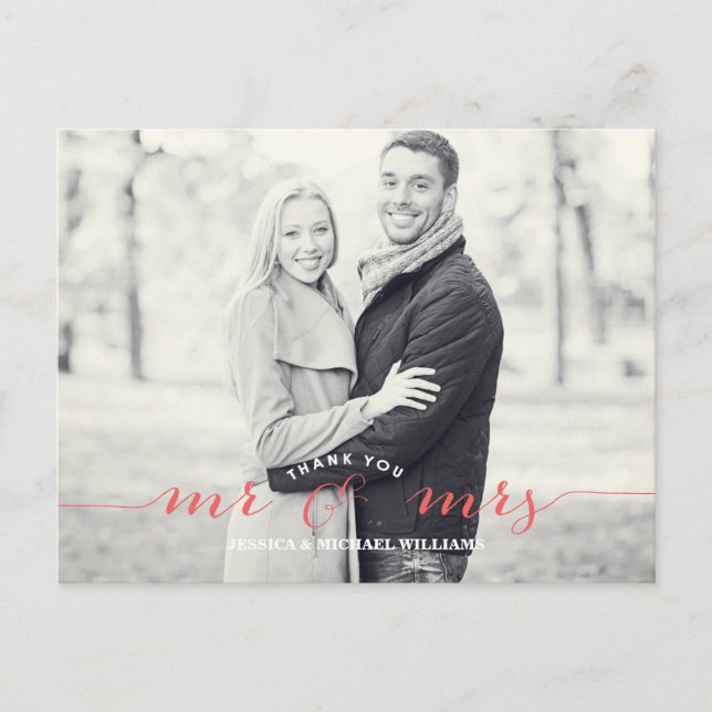 Mr & Mrs Tack | Korall Vykort (Framsida)
