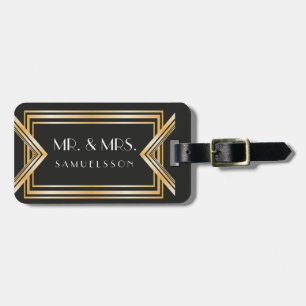 Mr. & Mrs Travel Luggage Tag Gatsby inspirerad Bagagebricka