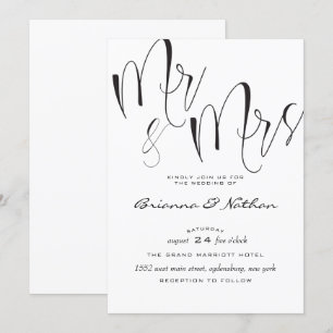 Mr & mrs Wedding bjudande Inbjudningar