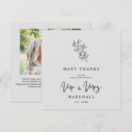 MR & MRS Wedding Black Fancy Minimalist Branches Tack Kort