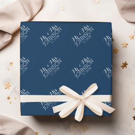 Mr & Mrs Wedding Favor Solid Färg Navy Blue Presentpapper