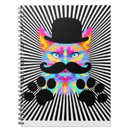 Mr mustach cat anteckningsbok