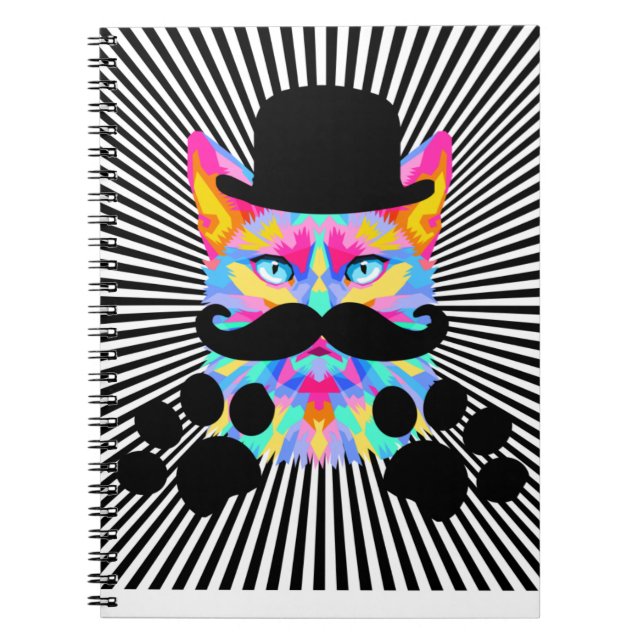 Mr mustach cat anteckningsbok (Framsidan)