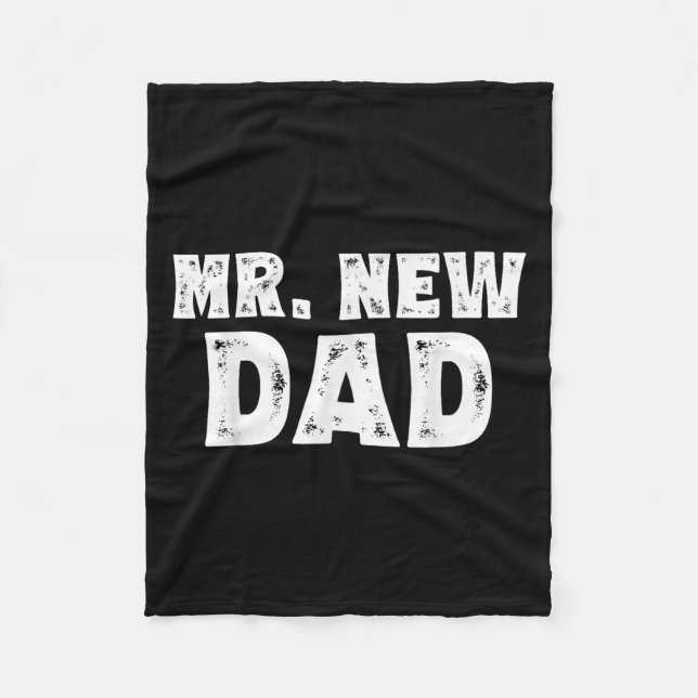 Mr. New Dad Funny New Father Quote Gift Dads  Fleecefilt (Framsidan)