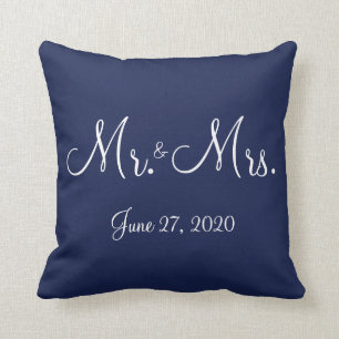 Mr och Blue Nautical Bröllop Pillows Kudde