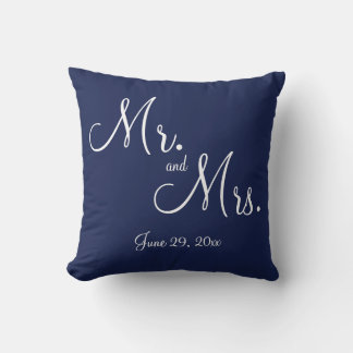 Mr och Blue Nautical Bröllop Pillows Kudde