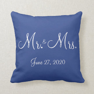 Mr och Blue Nautical Bröllop Pillows Kudde
