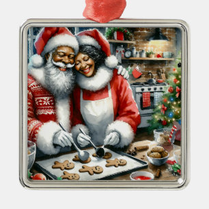 Mr och Clause Cute Jul Julgransprydnad Metall