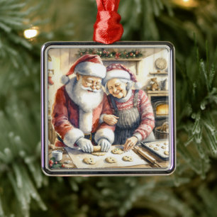 Mr och Clause Cute Jul Julgransprydnad Metall