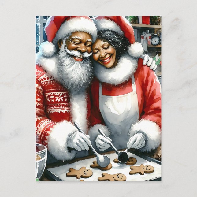 Mr och Clause Cute Jul Personlig Helg Vykort (Framsida)