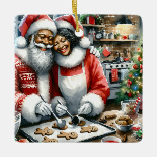 Mr och Clause Cute Jul Personlig Julgransprydnad Keramik