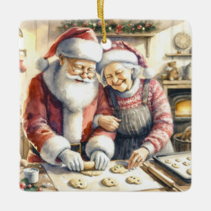 Mr och Clause Cute Jul Personlig Julgransprydnad Keramik