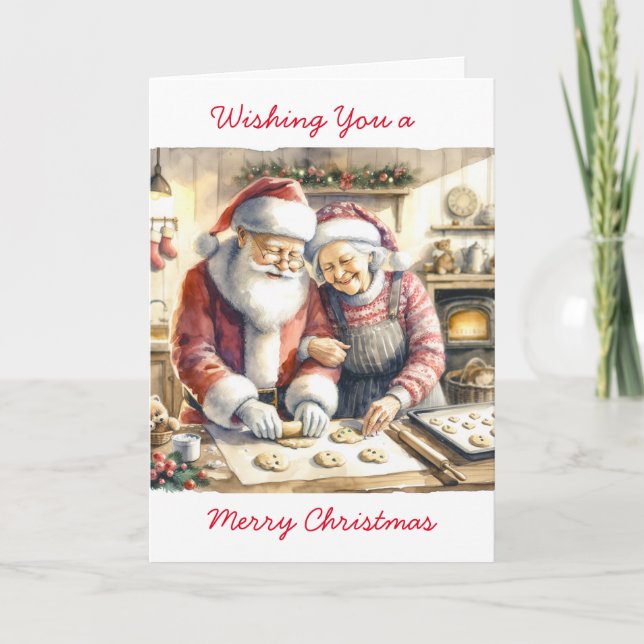 Mr och Clause Cute Personlig jul Kort (Framsida)